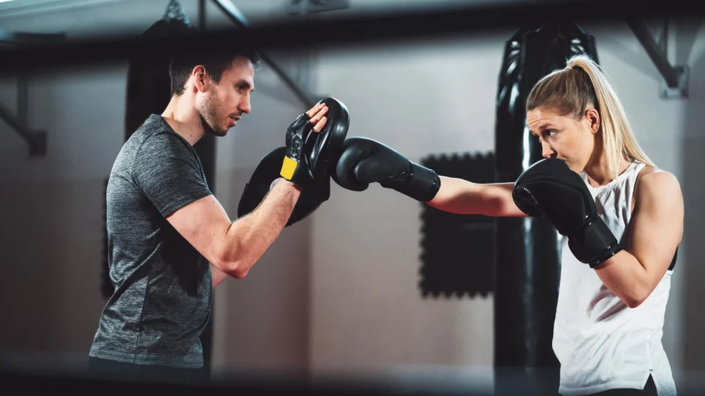 fit boxing training with master