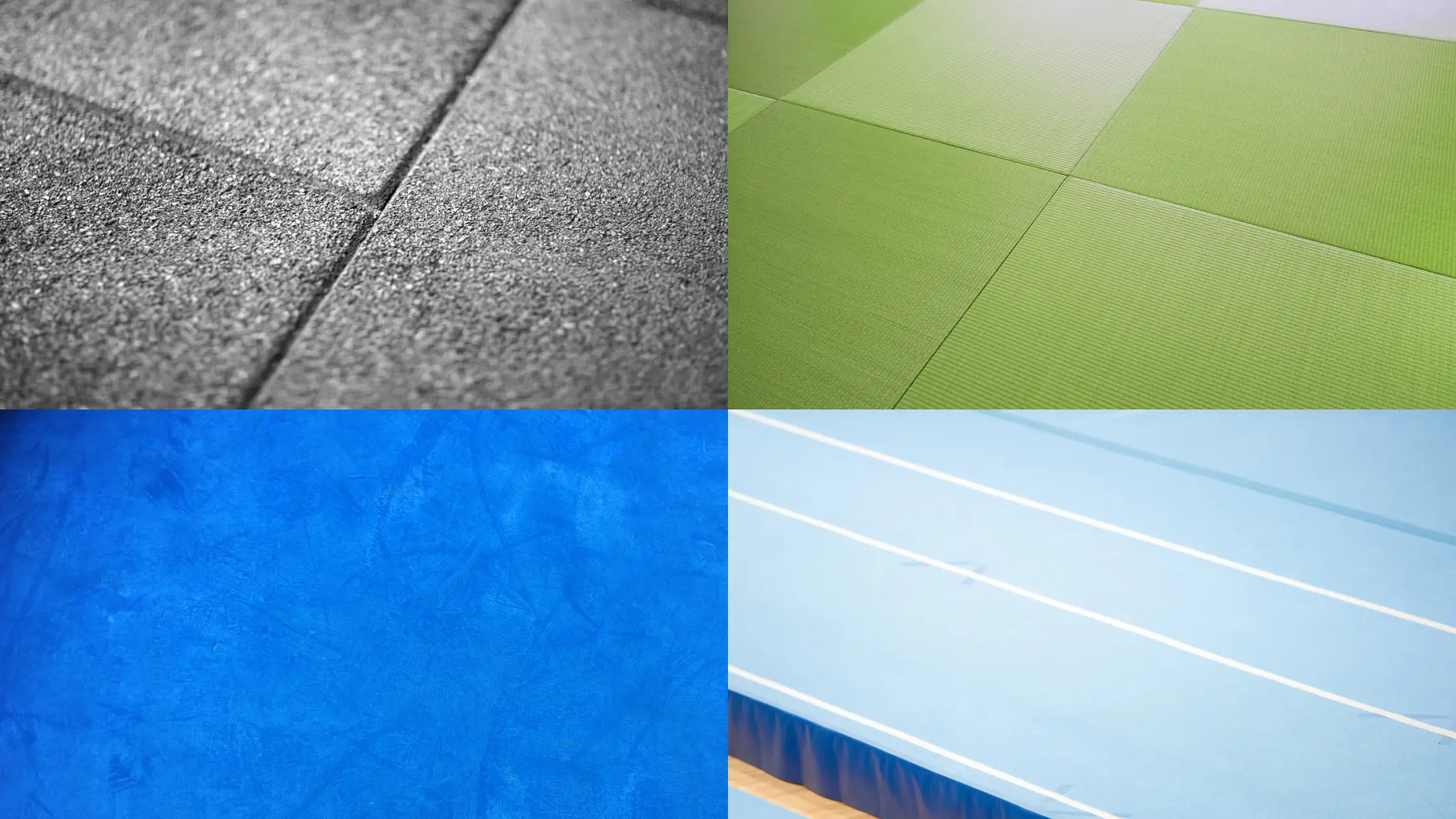 various types of flooring for sports disciplines