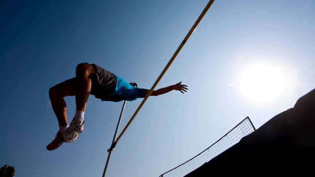 Girl doing high jump exercises