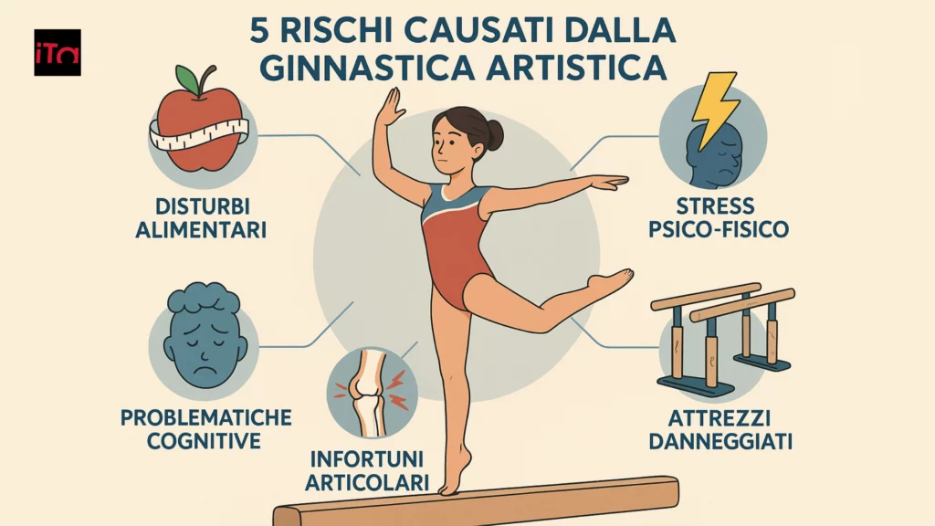 Does artistic gymnastics ruin your body? The 5 risks: eating disorders, psychophysical stress, damaged equipment, joint injuries, and cognitive issues.